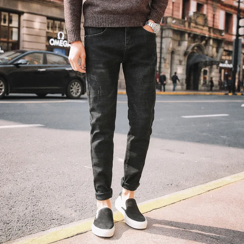 [Korean Style] Herry Dark Grey Denim Jeans