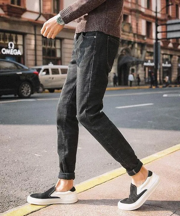 [Korean Style] Herry Dark Grey Denim Jeans