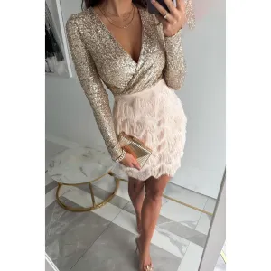 Kyla -  Elegant V Neck Mini Dress