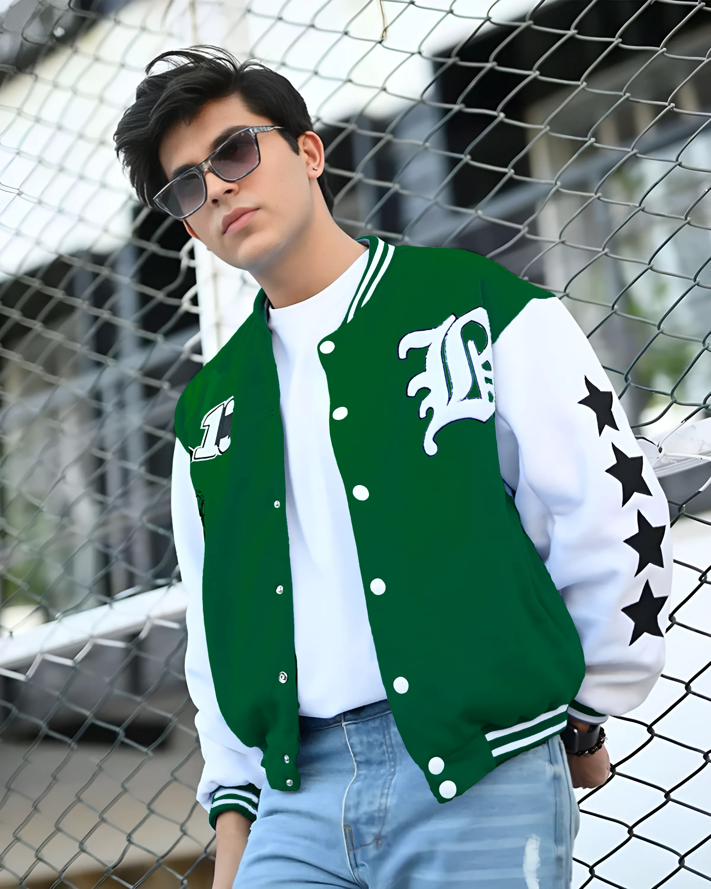 LA Letterman Jacket Green | Varsity Jackets | The Divine Shop | Unisex
