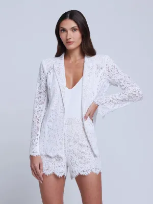 L'Agence Clementine Blazer in White Lace