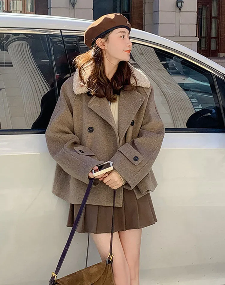 Lamb Woolen Small People High-End Women's Coat