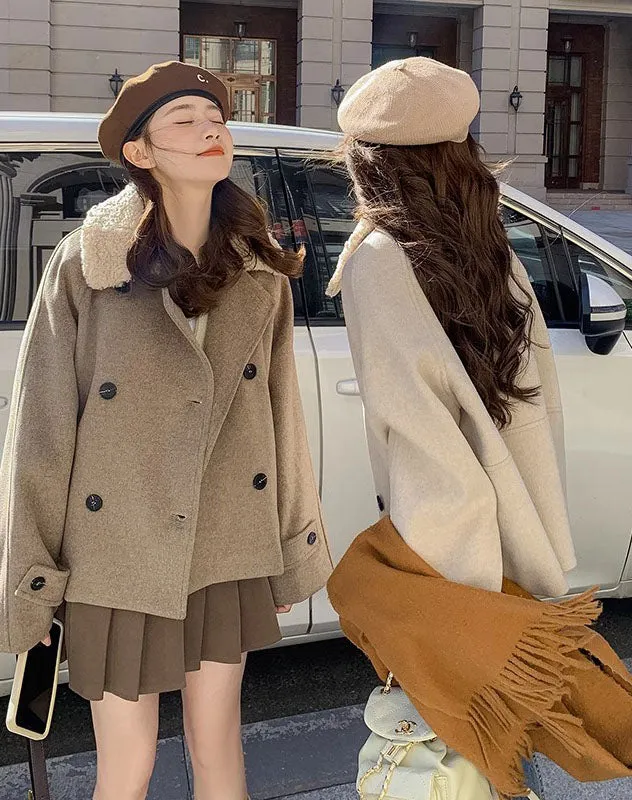 Lamb Woolen Small People High-End Women's Coat