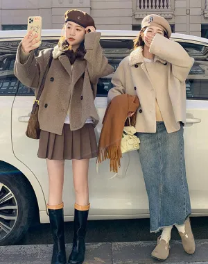 Lamb Woolen Small People High-End Women's Coat