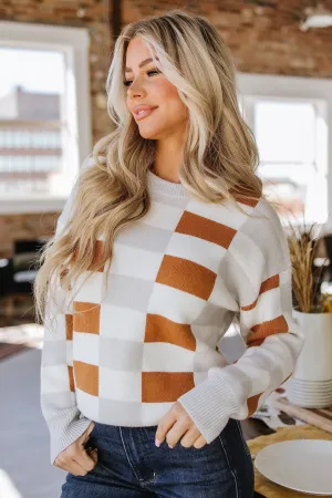 Larissa Checkered Knit Sweater | DROPSHIP