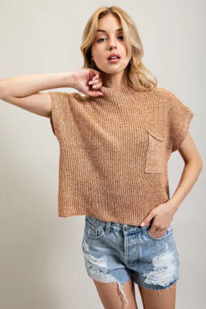 Leah | Drop Shoulder Rib Knit Sweater Top | Burnt Orange *FINAL SALE*