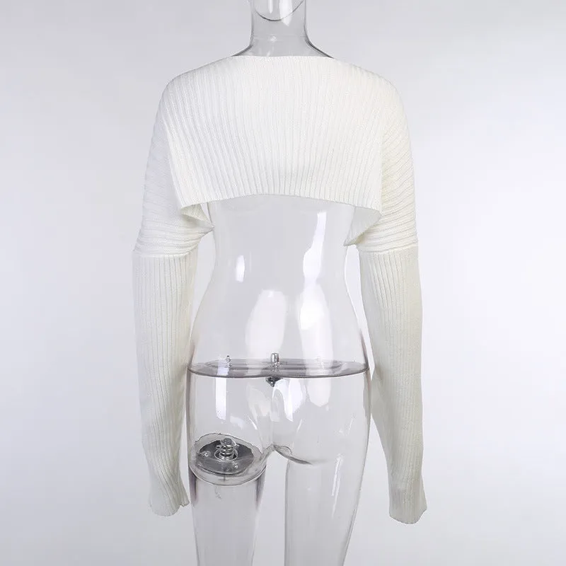 MB FASHION Ribbed Knit Long-Sleeve Shrug 7249LY