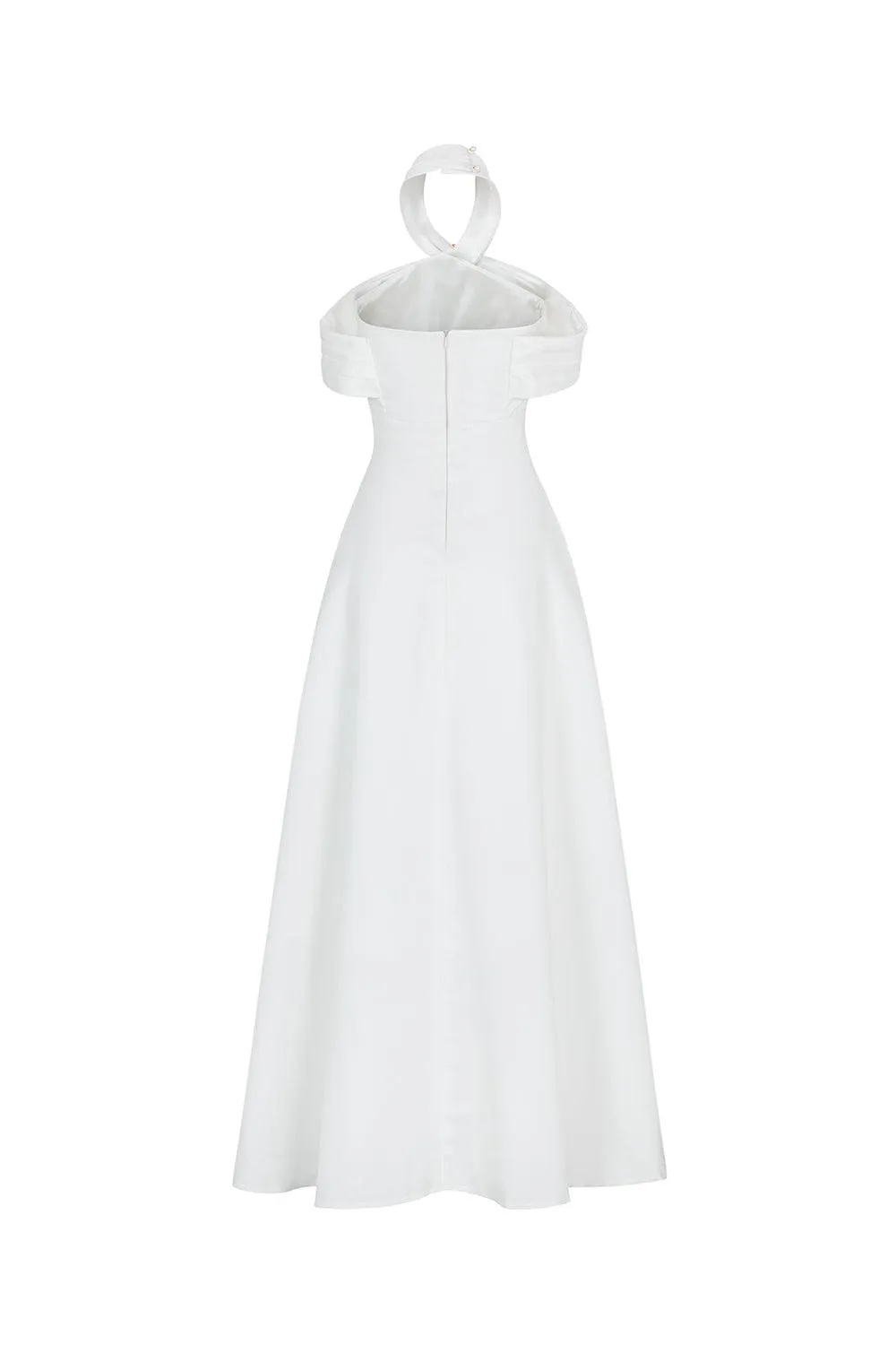 Memphis A-line Halter Neck Taffeta Floor Length Dress