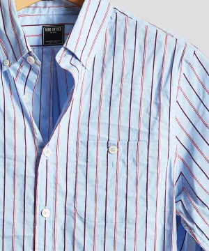 Micro Stripe Button Down Shirt in Light Blue