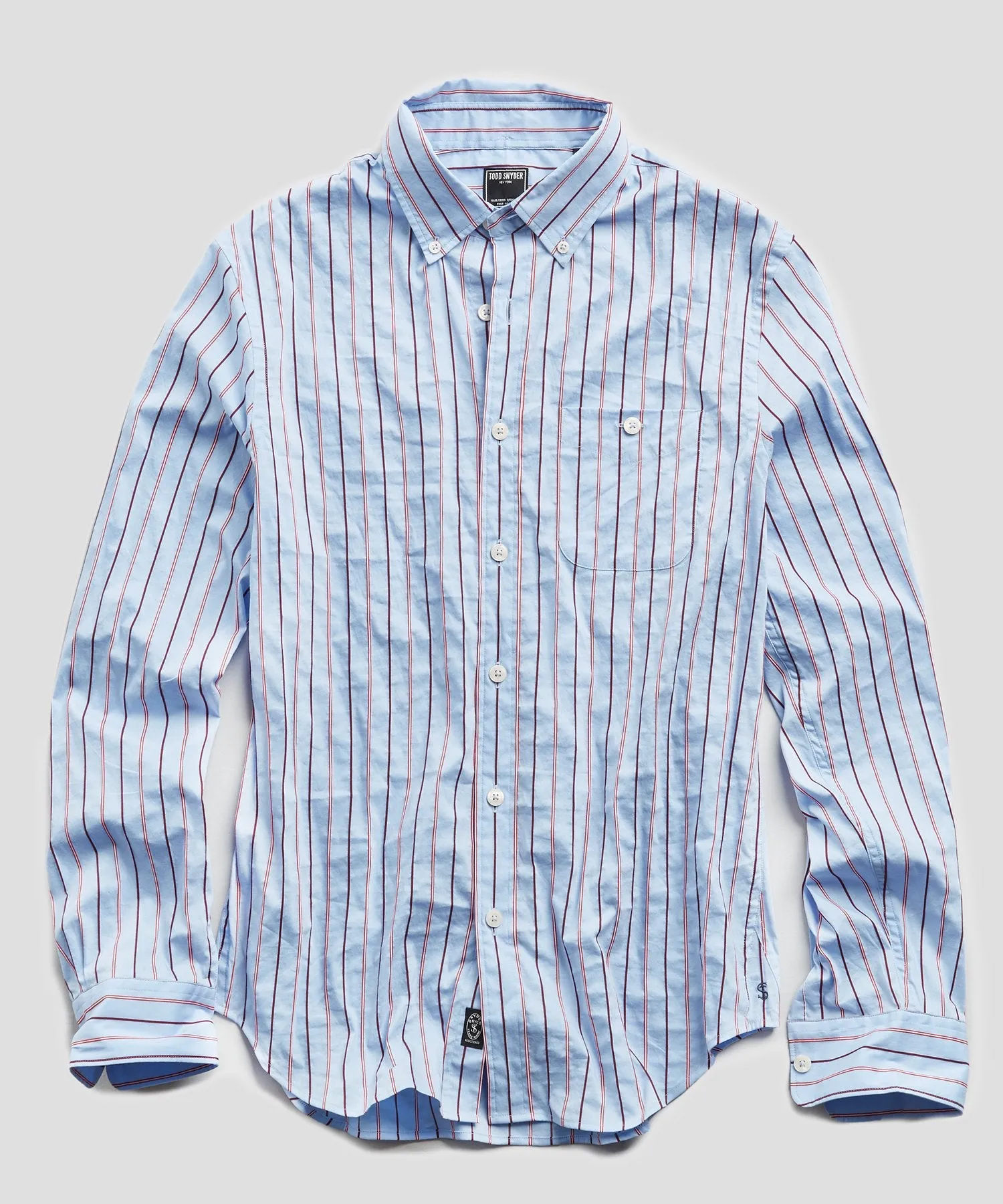 Micro Stripe Button Down Shirt in Light Blue