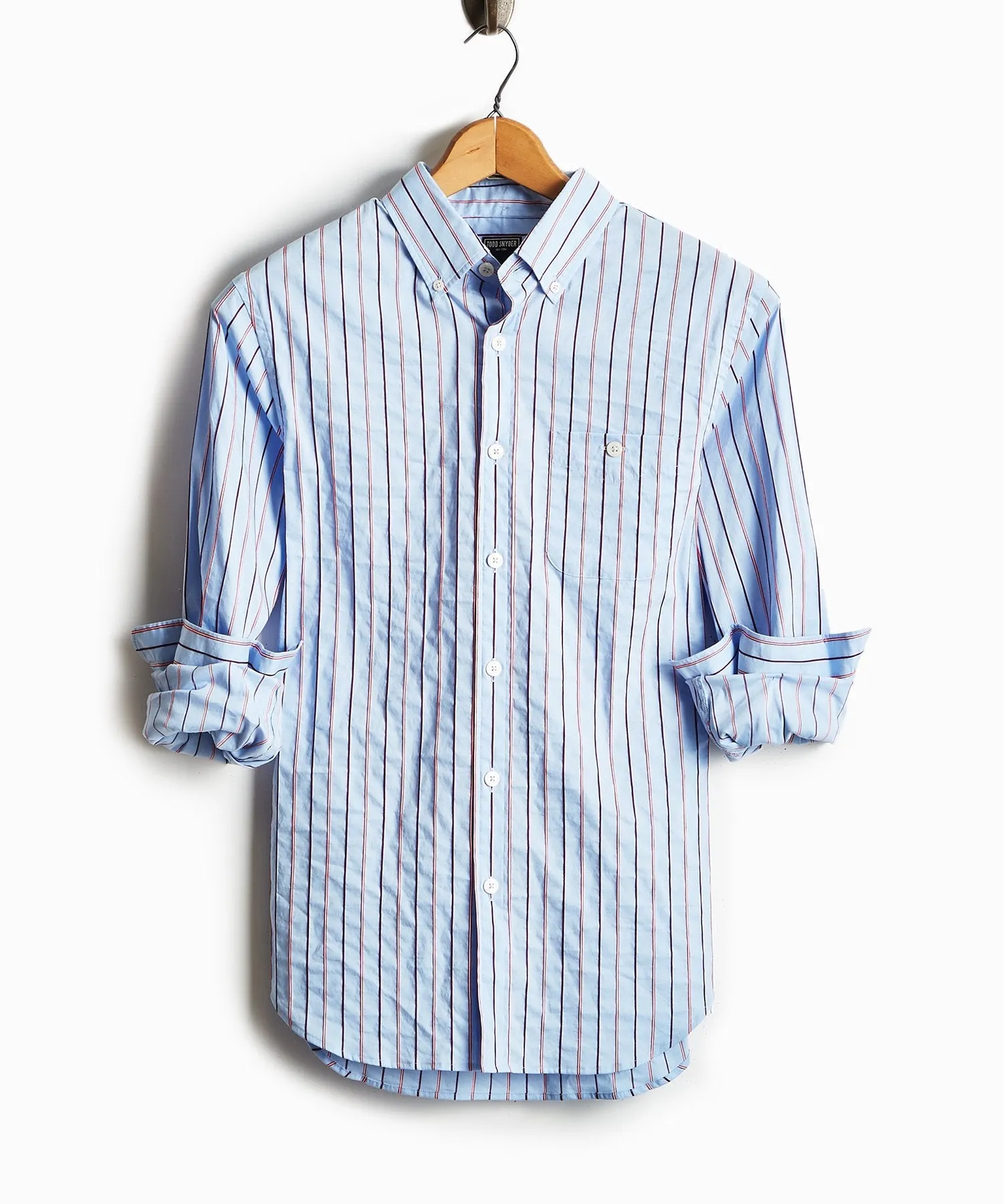 Micro Stripe Button Down Shirt in Light Blue
