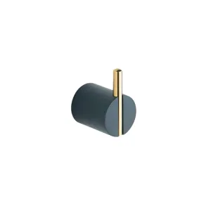 Modern Round Brass Metal Hooks, Single Organizer, Hat Rack, Towel Hook - Brass - Black