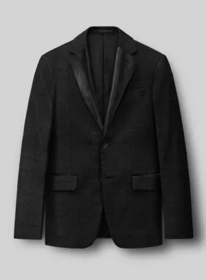 Napolean Stone Black Wool Tuxedo Jacket