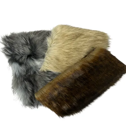 Natural Beige Wolf Faux Fur Fabric