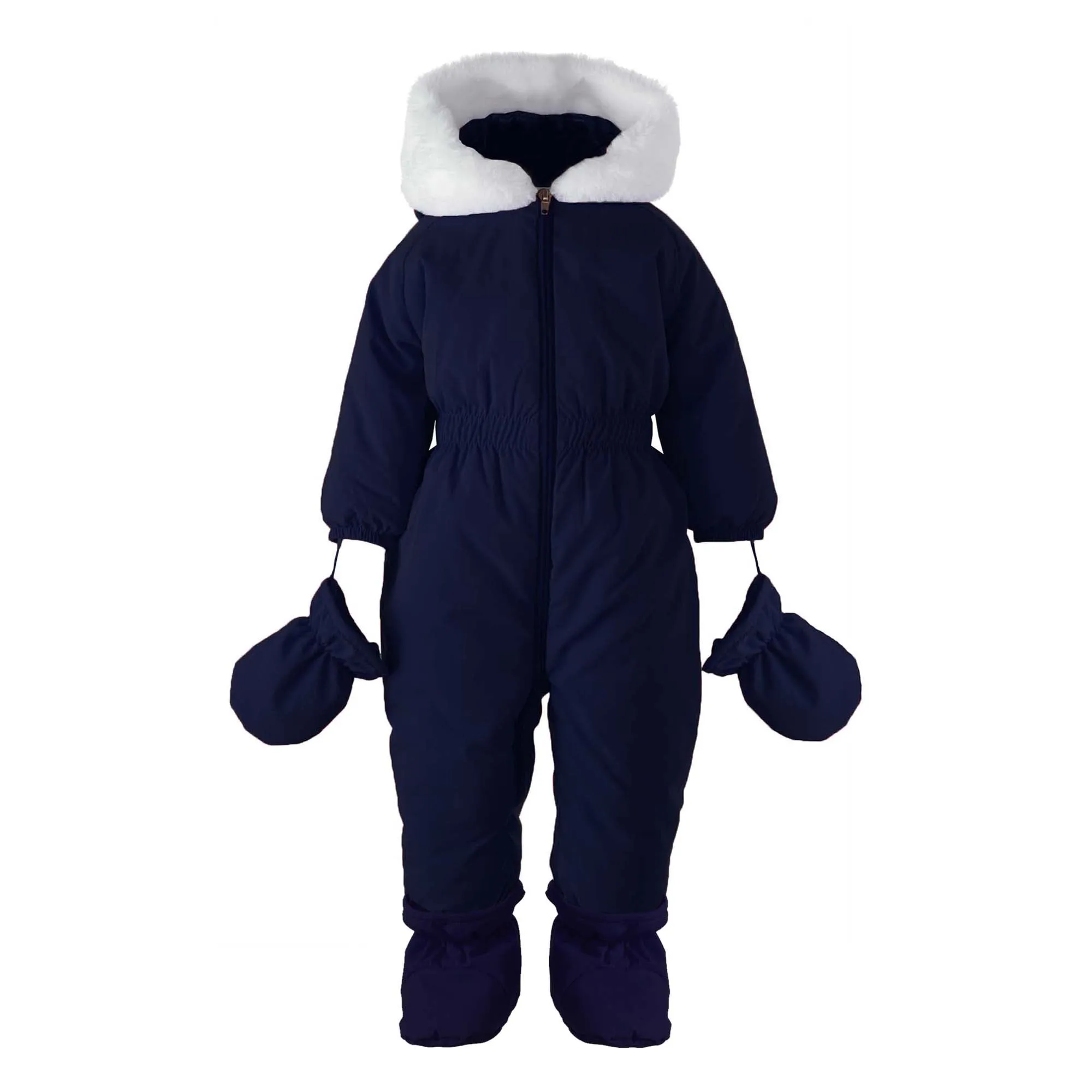 Navy Faux Fur Snowsuit