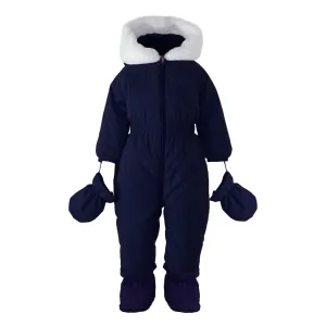 Navy Faux Fur Snowsuit