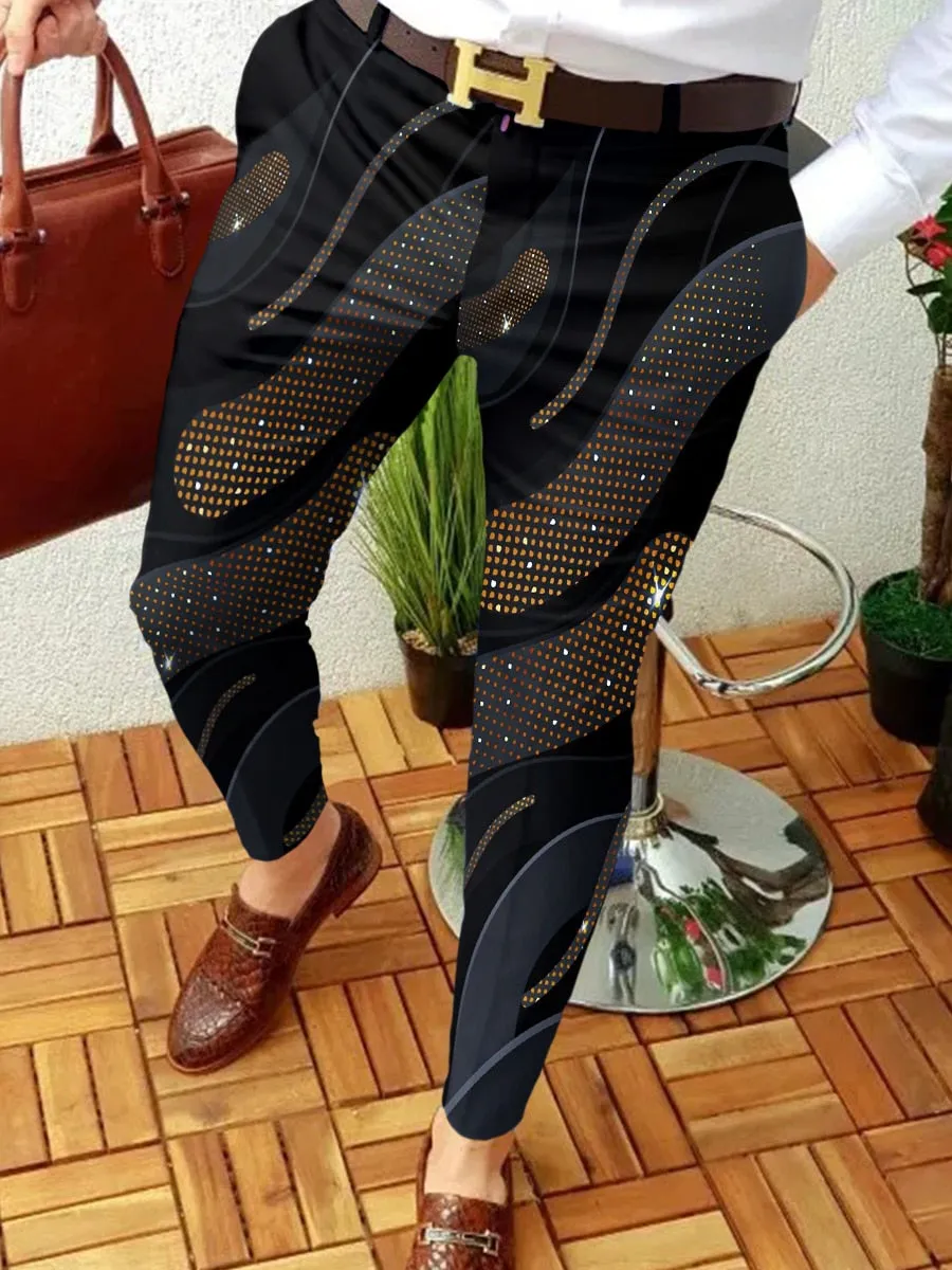 New Smart Casual Fashion Pants polka dot pattern Pants Thin Mid Waist Jogger Casual Trousers Suit Pants