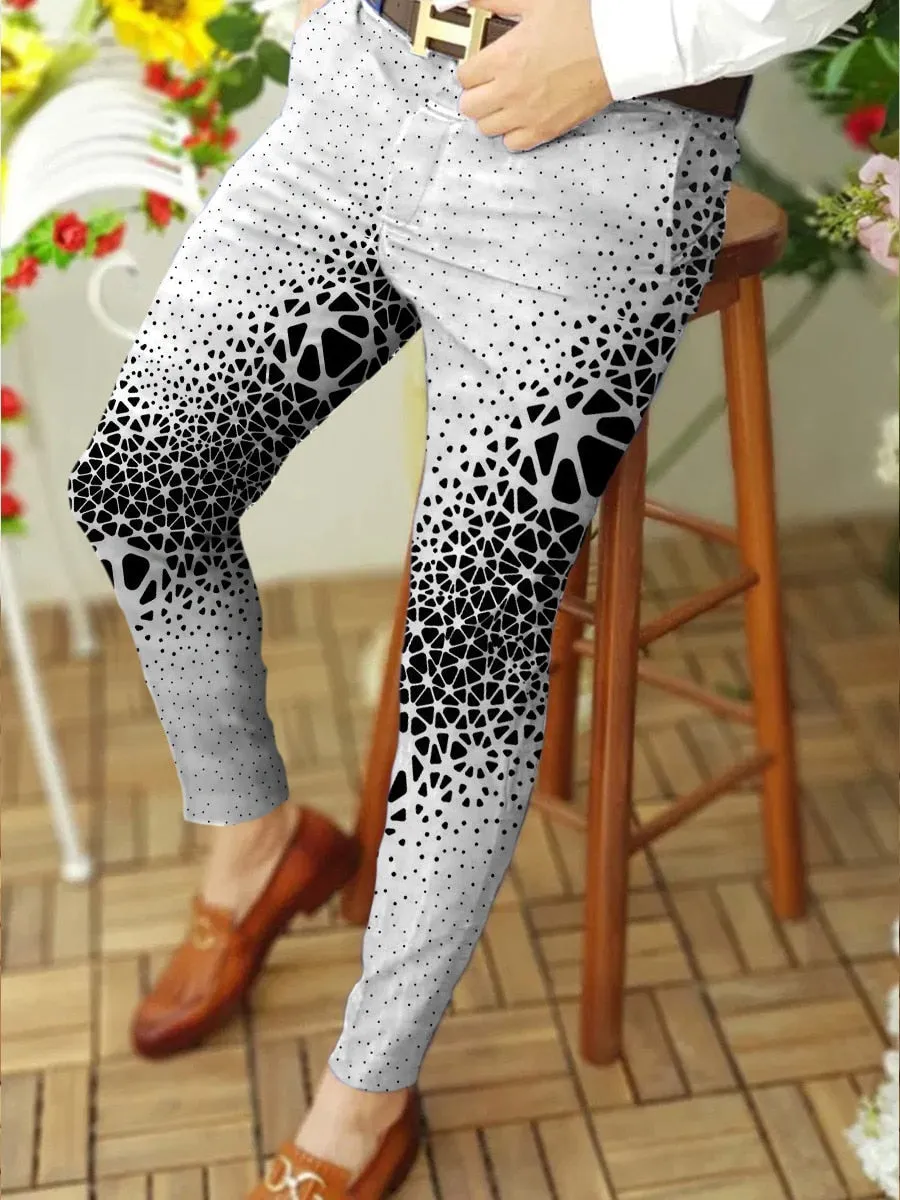 New Smart Casual Fashion Pants polka dot pattern Pants Thin Mid Waist Jogger Casual Trousers Suit Pants