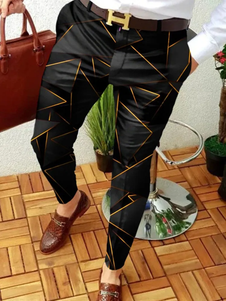 New Smart Casual Fashion Pants polka dot pattern Pants Thin Mid Waist Jogger Casual Trousers Suit Pants