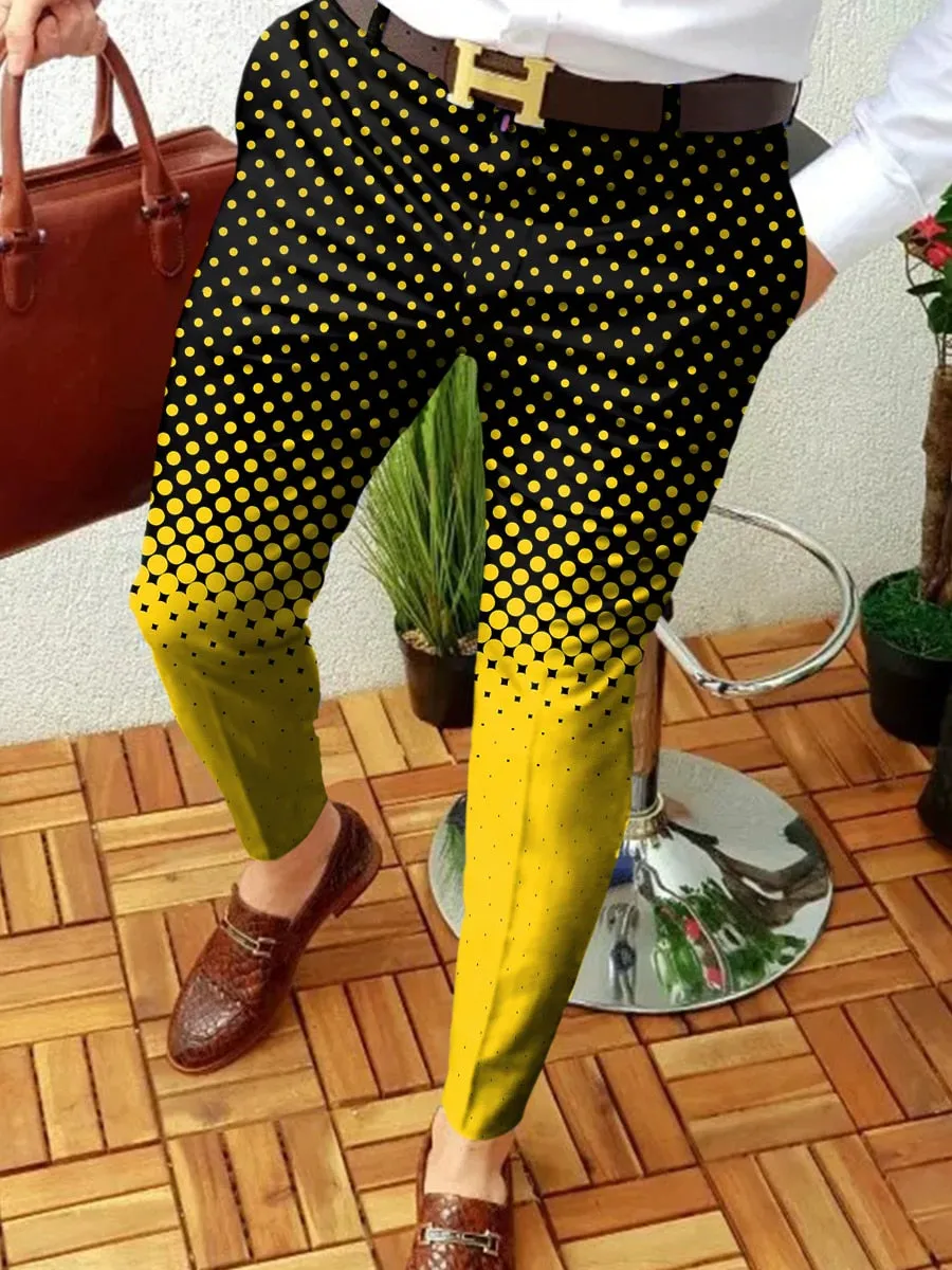 New Smart Casual Fashion Pants polka dot pattern Pants Thin Mid Waist Jogger Casual Trousers Suit Pants