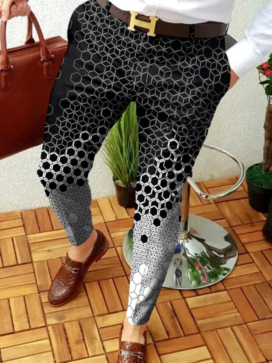 New Smart Casual Fashion Pants polka dot pattern Pants Thin Mid Waist Jogger Casual Trousers Suit Pants
