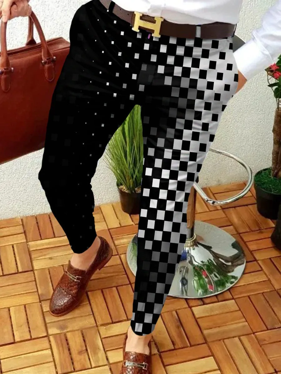 New Smart Casual Fashion Pants polka dot pattern Pants Thin Mid Waist Jogger Casual Trousers Suit Pants