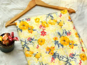 Pink Multicolor Floral Soft Cotton Muslin Fabric