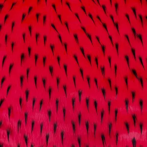 Red | Black Two Tone Spike Shaggy Faux Fur Fabric
