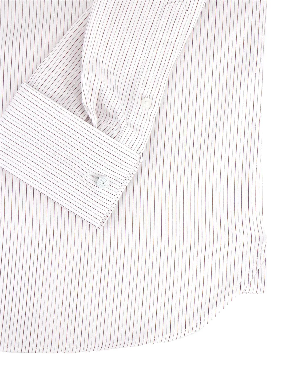 Red Lockwood Stripe 1940s Vintage Spearpoint Shirt with Tab Collar