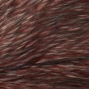 Red Multicolor Husky Print Shaggy Faux Fur Fabric