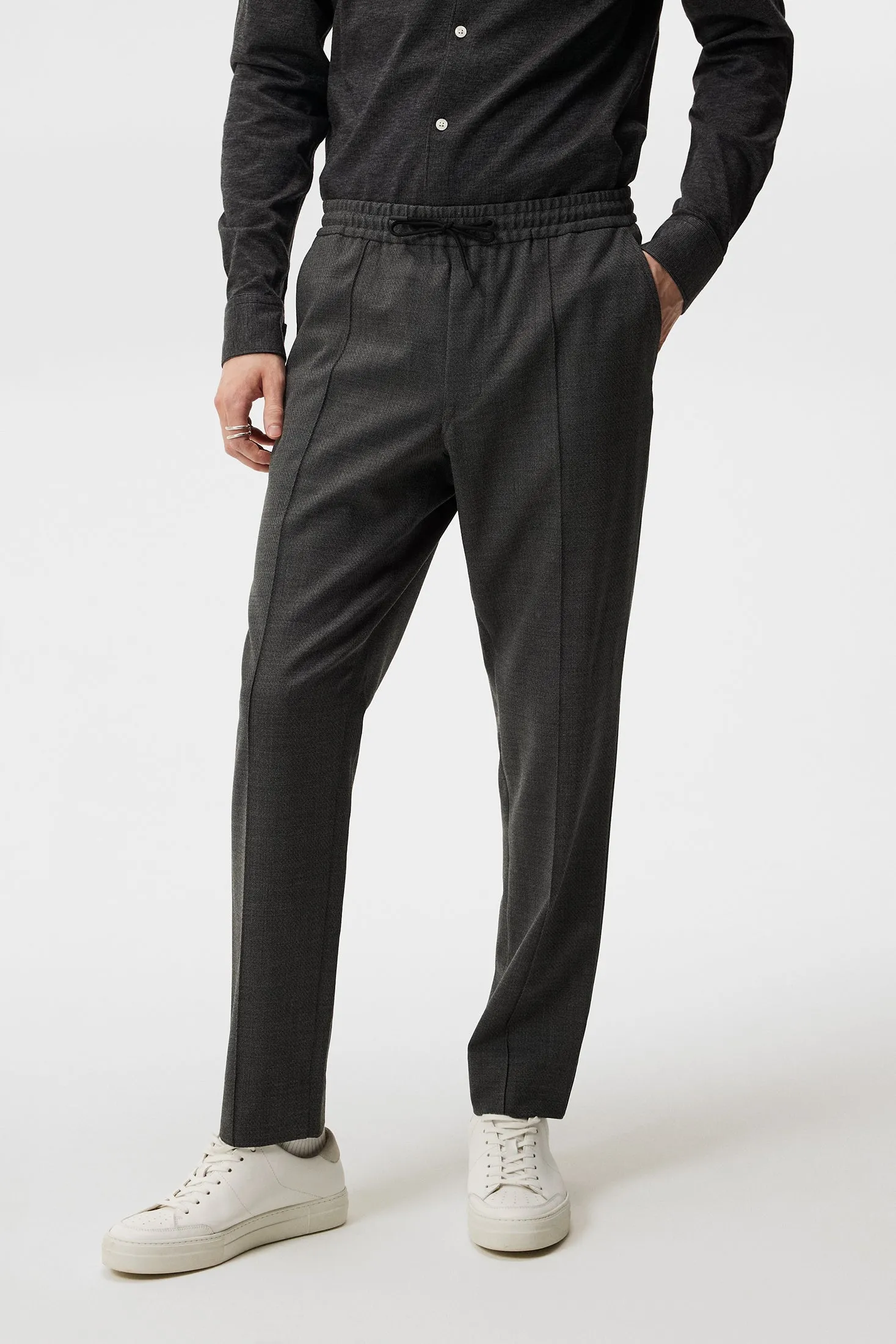 Sasha Structured 2 Tone Pants / Light Grey Melange