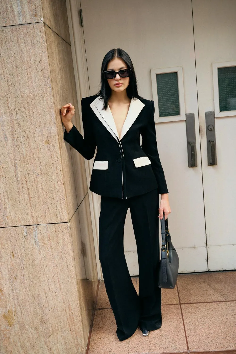 Sol Straight Wide Leg Polyester Floor Length Pants
