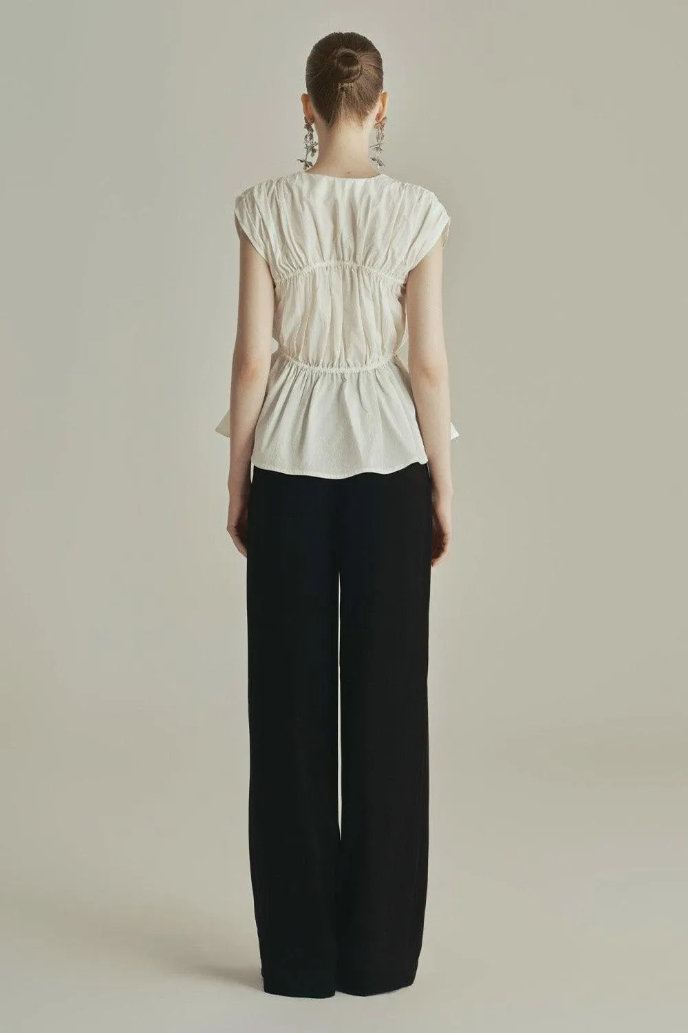 Sol Straight Wide Leg Polyester Floor Length Pants