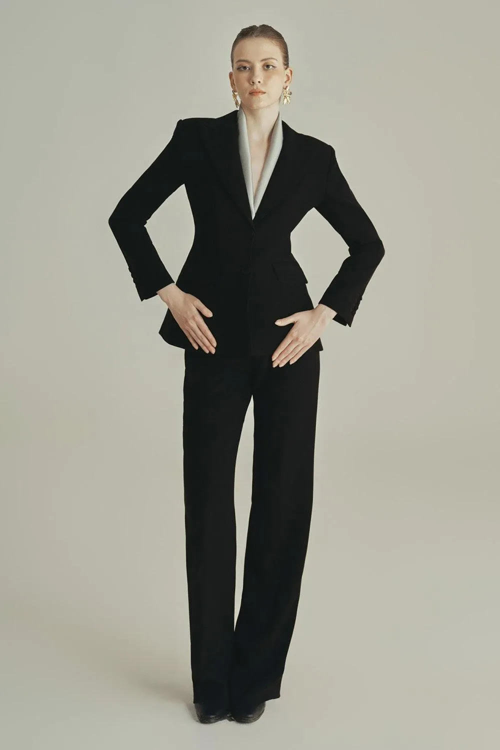 Sol Straight Wide Leg Polyester Floor Length Pants