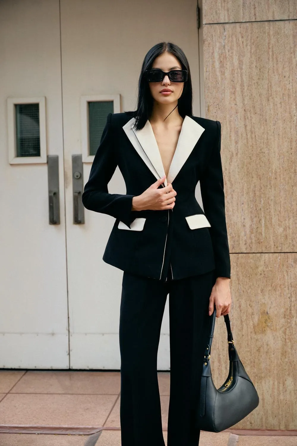 Sol Straight Wide Leg Polyester Floor Length Pants