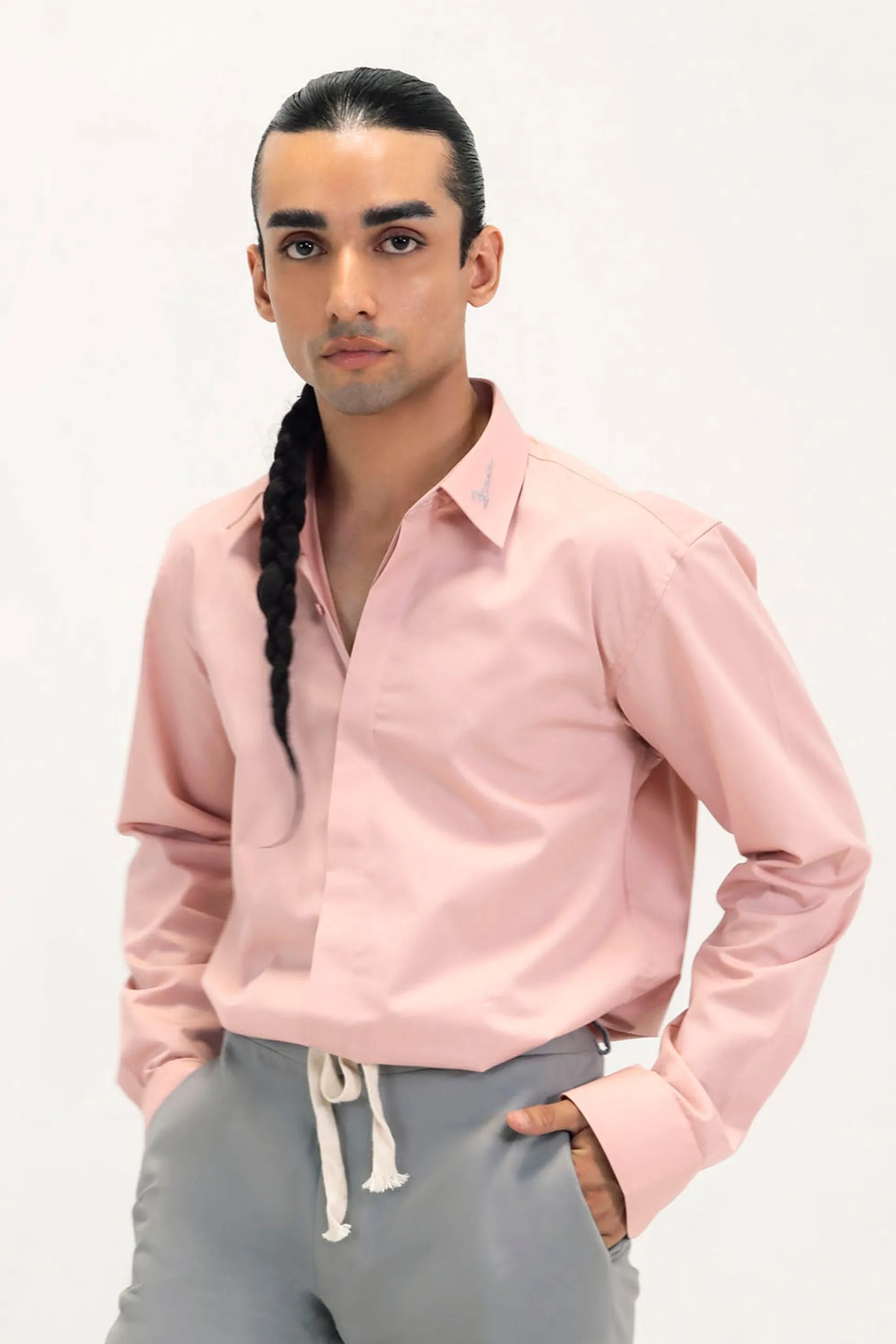 Statement Collar Embroidered Shirt