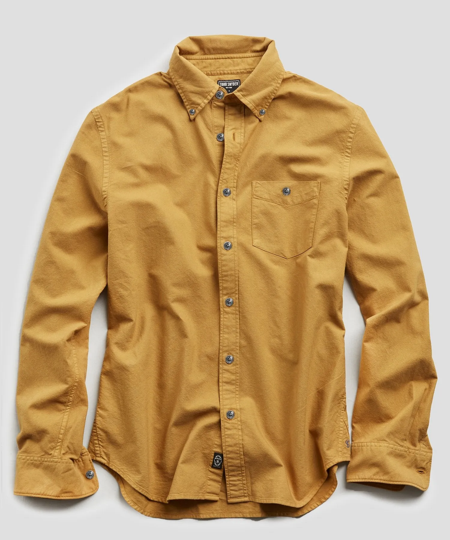 Stretch Garment Dyed Oxford in Mustard
