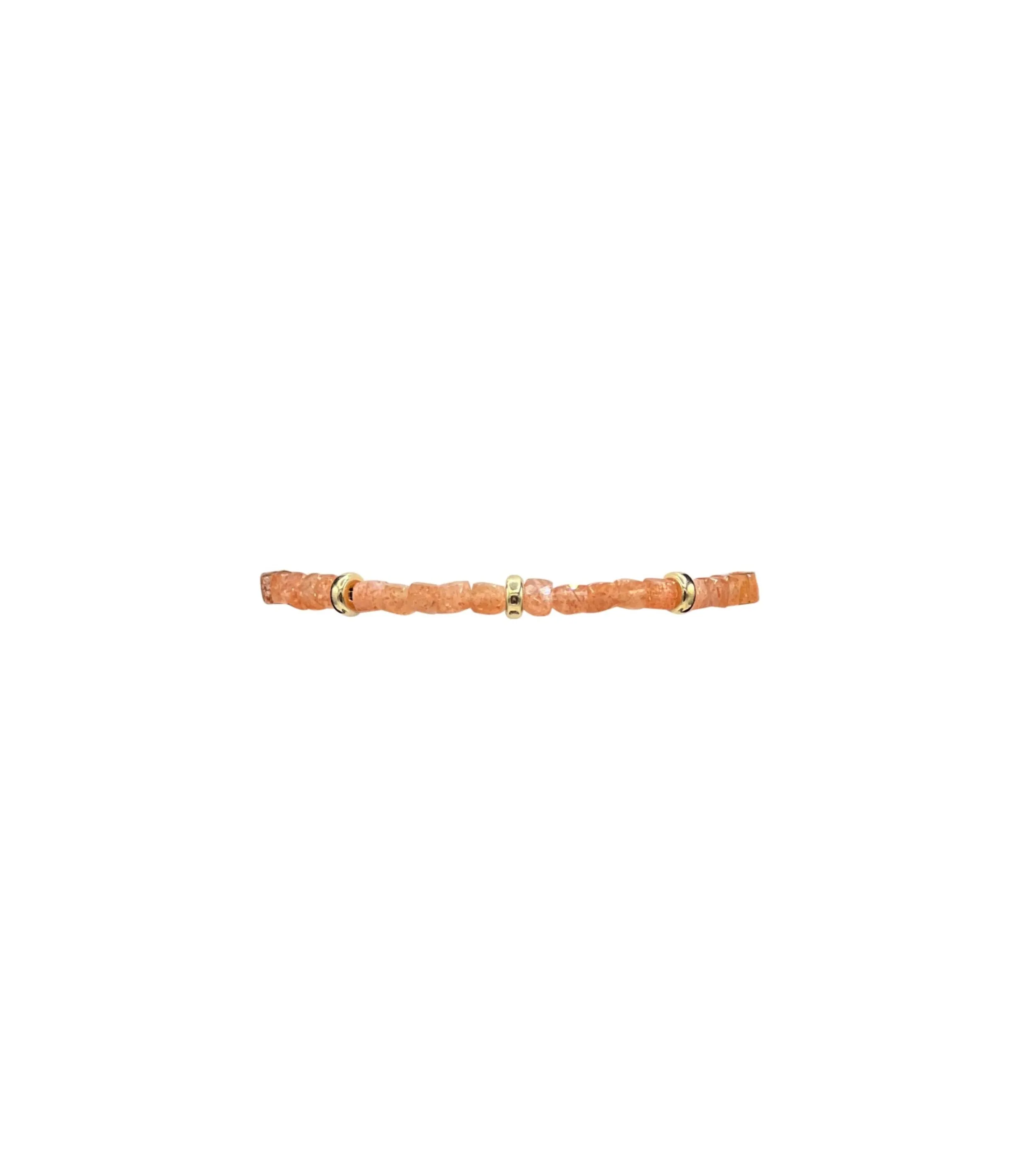 Sunstone and Rondelle Pattern Bracelet