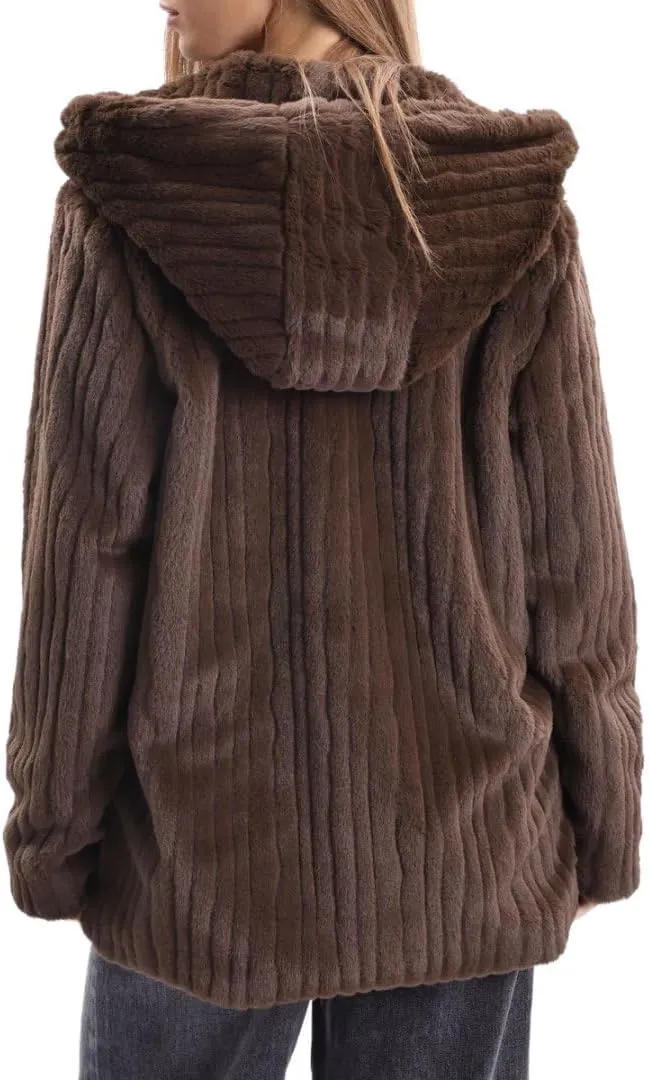 Women's Faux Fur Hooded Jacket