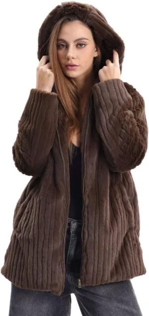 Women's Faux Fur Hooded Jacket