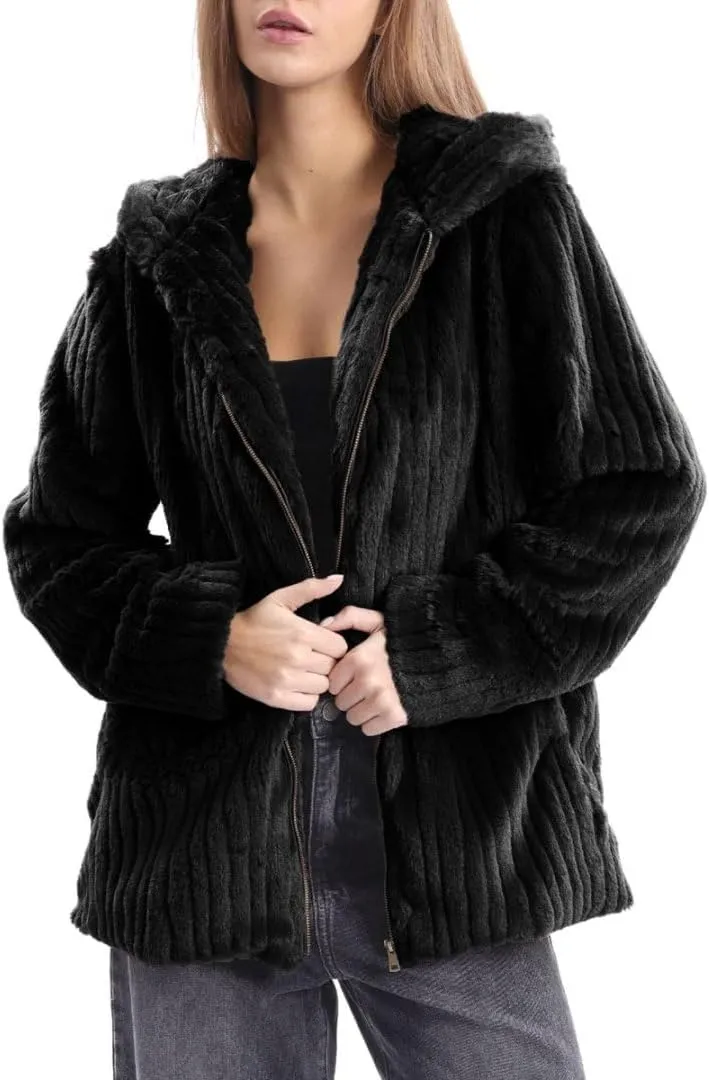 Women's Faux Fur Hooded Jacket