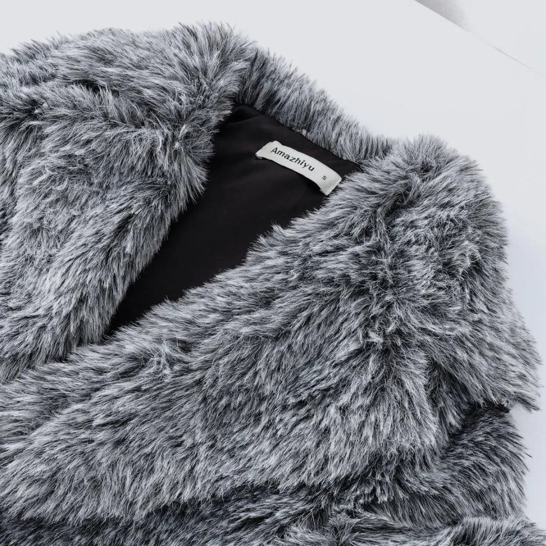 Women's Faux Fur Lapel Coat