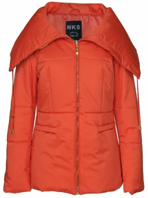 Women's Full Zip High Mock Neck Puffer Parka
