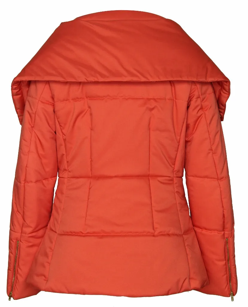 Women's Full Zip High Mock Neck Puffer Parka