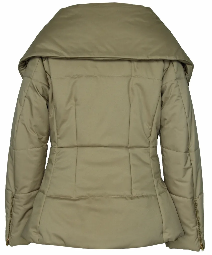 Women's Full Zip High Mock Neck Puffer Parka