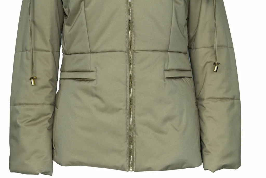 Women's Full Zip High Mock Neck Puffer Parka