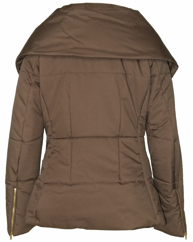 Women's Full Zip High Mock Neck Puffer Parka