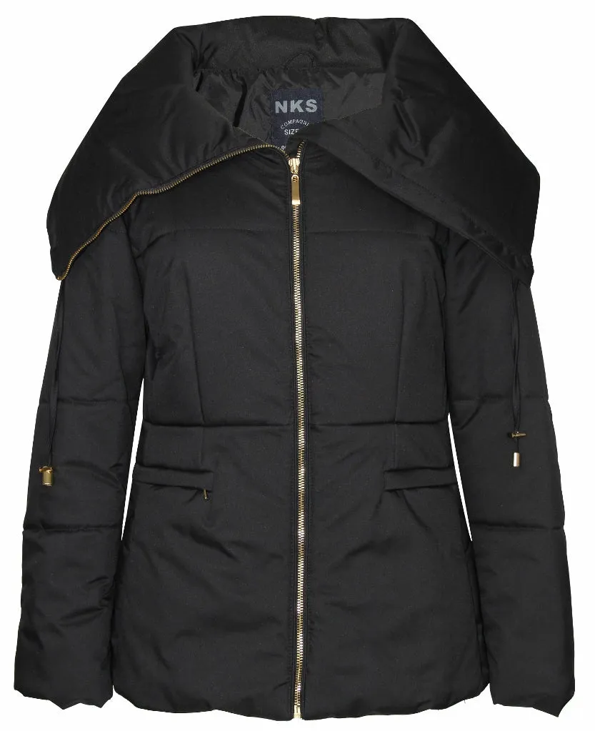 Women's Full Zip High Mock Neck Puffer Parka